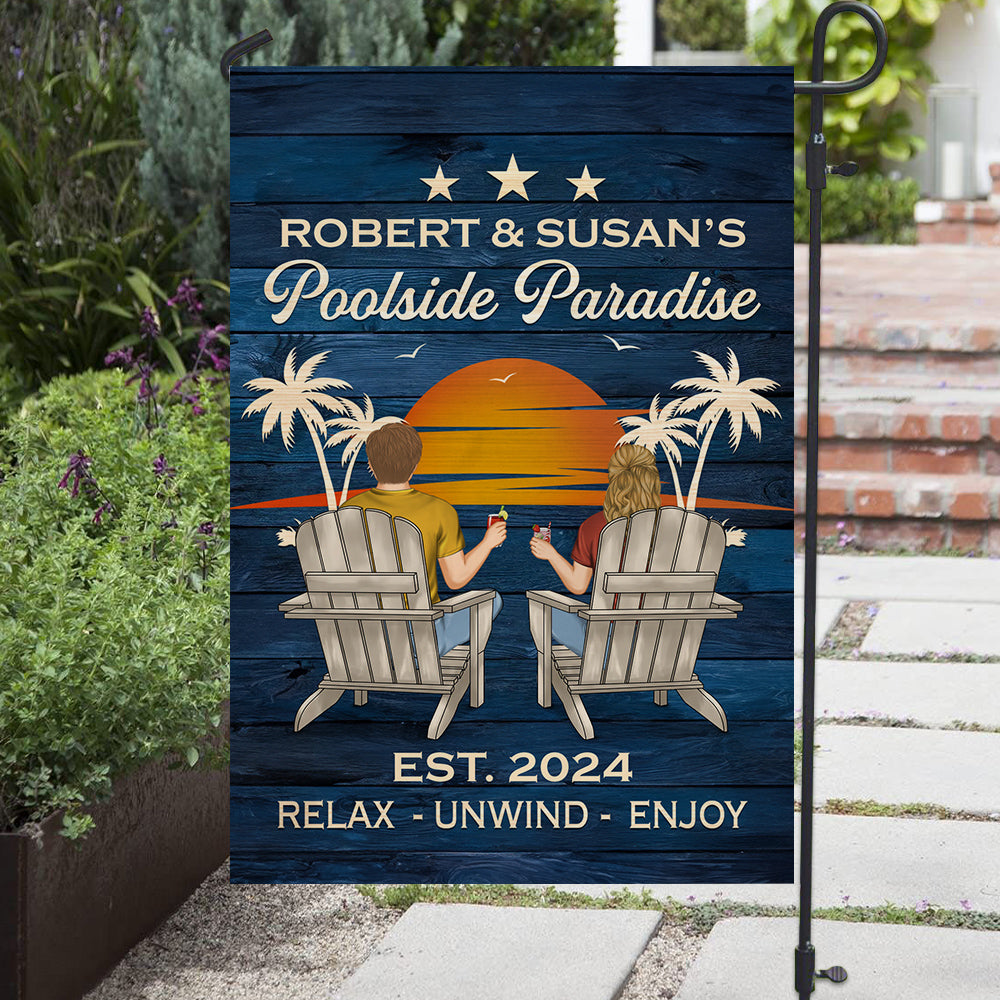 Poolside Paradise - Personalized Custom Flag