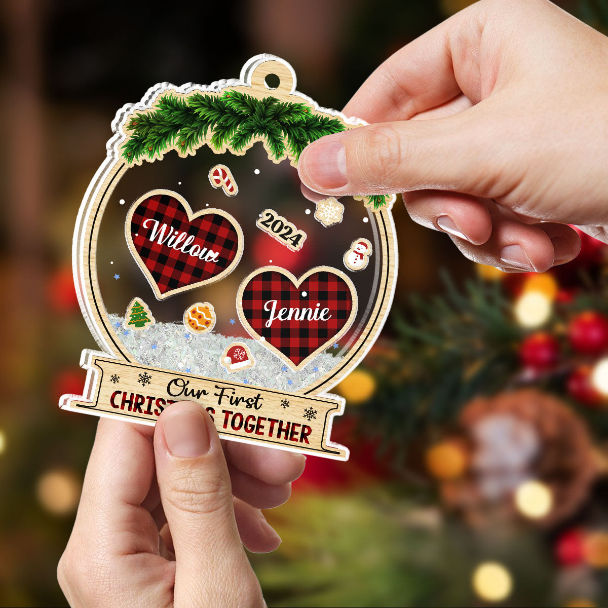 Our First Christmas Together - Personalized Custom Acrylic Shaker Ornament
