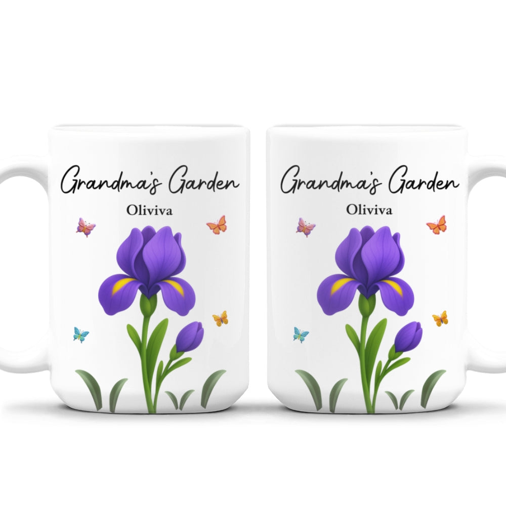 Grandma Garden Flowers - Personalized Custom Coffee Mug