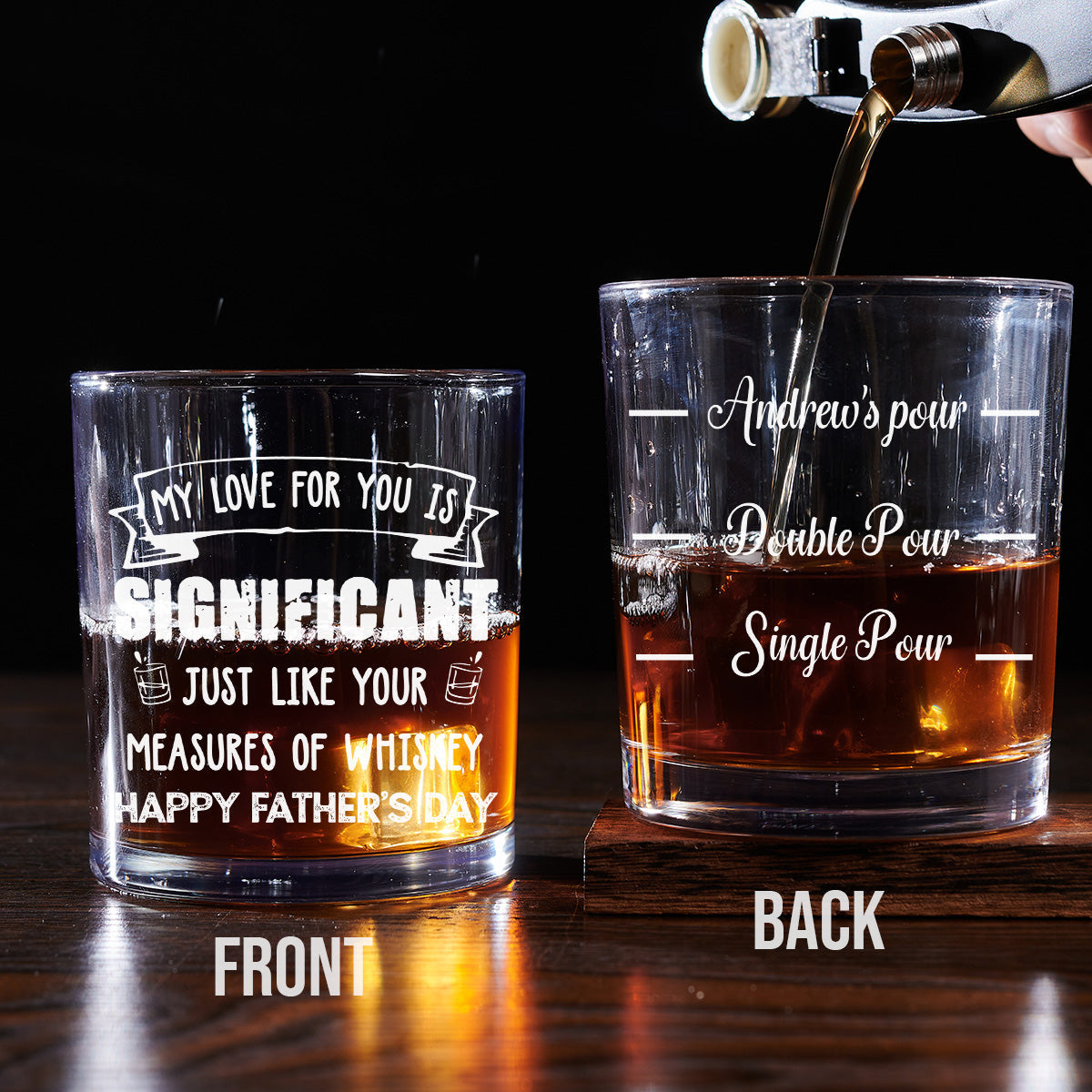 Measured In Sips Not Drops - Personalized Custom Whiskey Glass