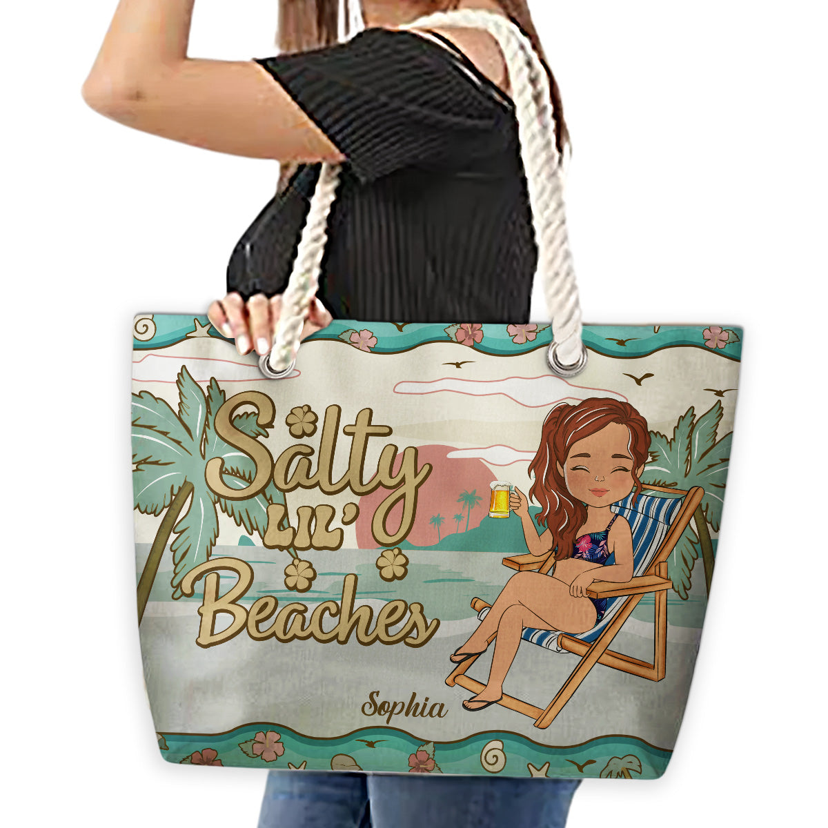 Hola Beaches- Personalized Beach Bag