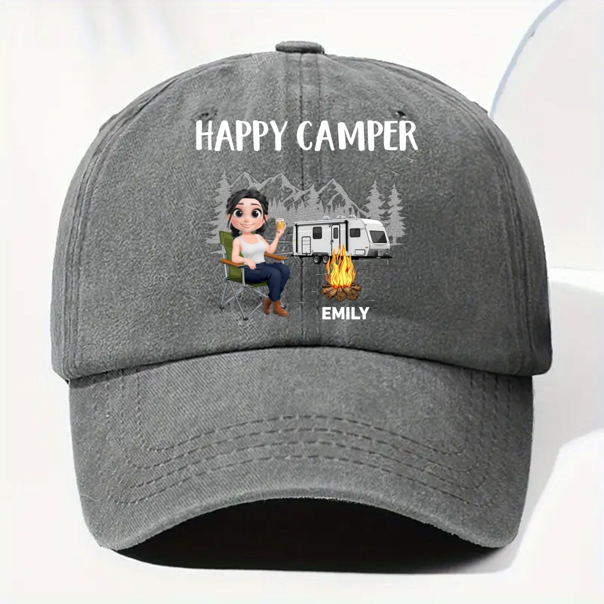 Life Is Better Around A Campfire - Personalized Custom Vintage Washed Denim Cap