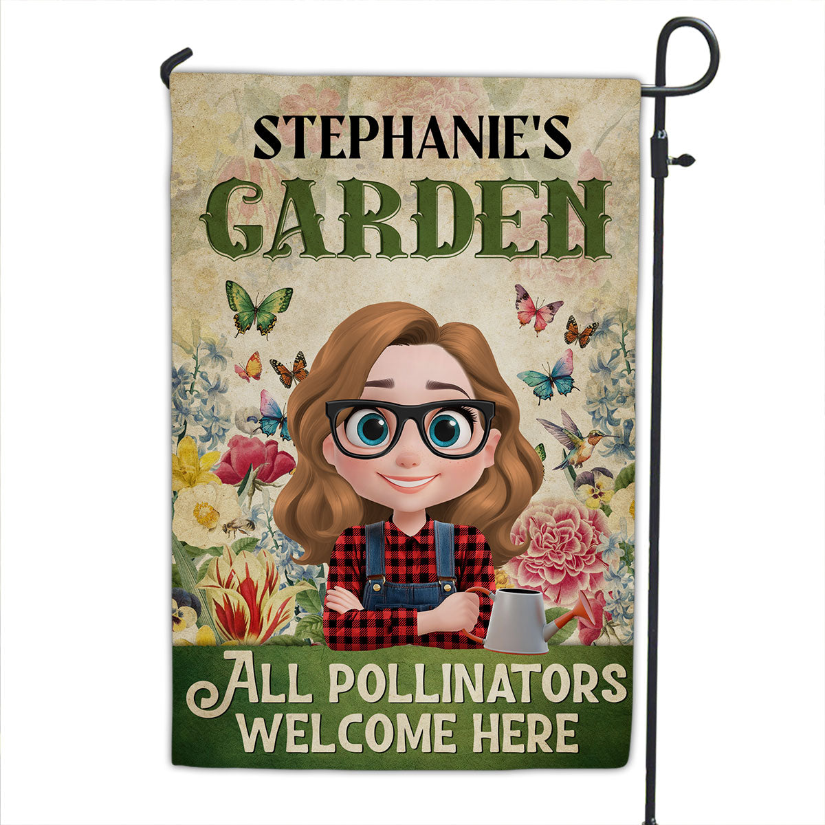 Welcome Here All Pollinators - Personalized Custom Flag