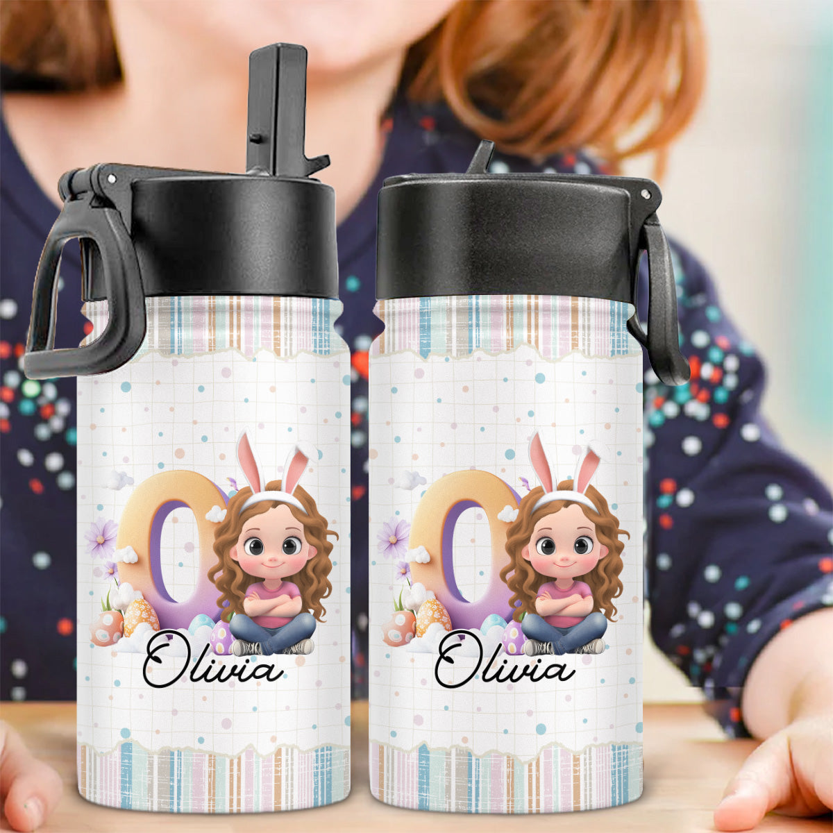 Lovely Bunny - Personalized Custom Kids Water Bottle