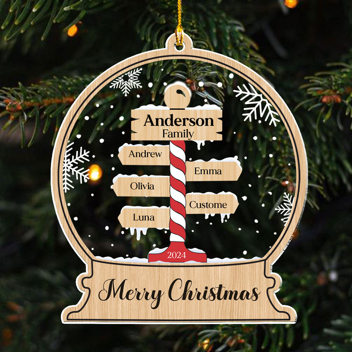 Merry Christmas - Personalized Custom Acrylic Ornament