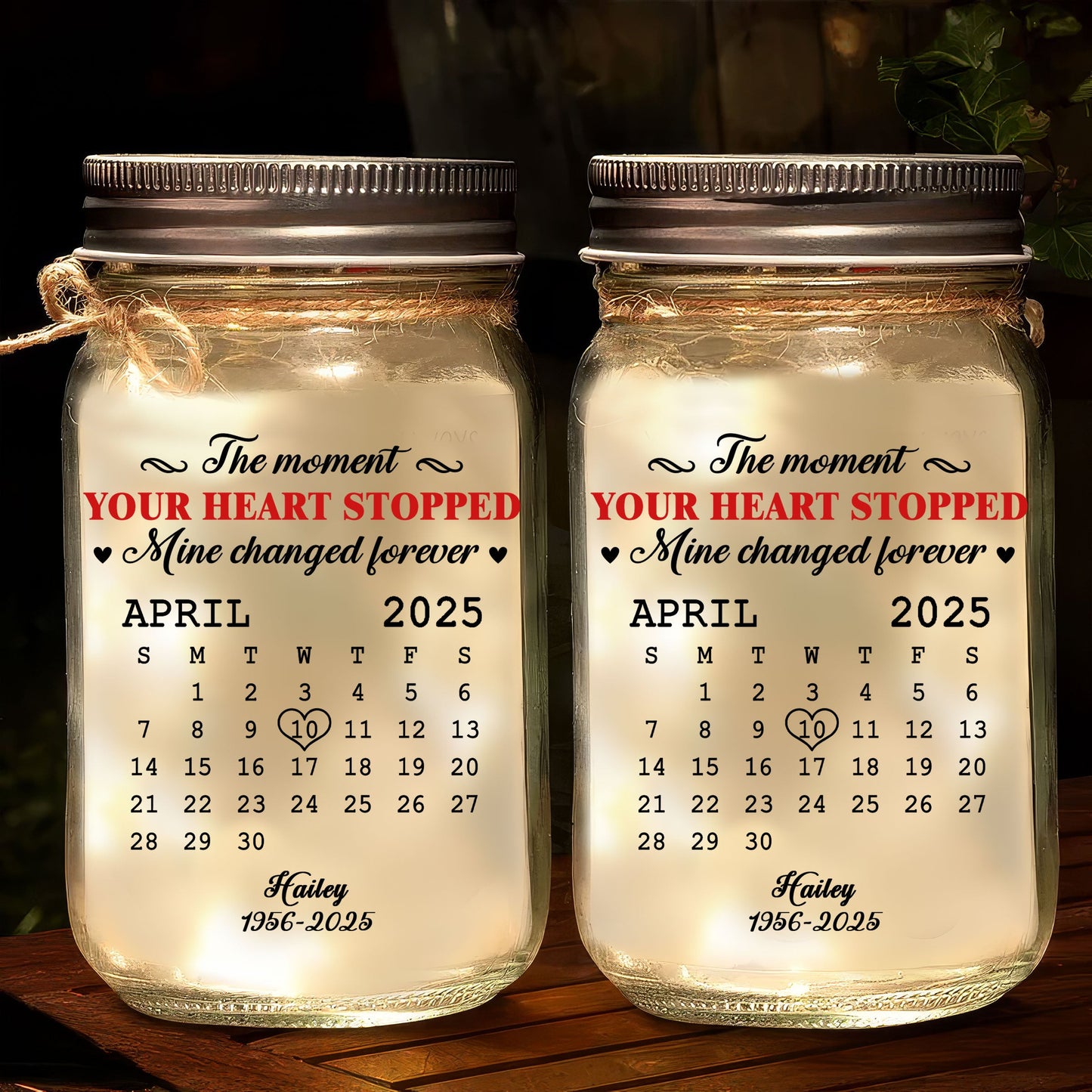 The Moment - Personalized Custom Mason Jar Light