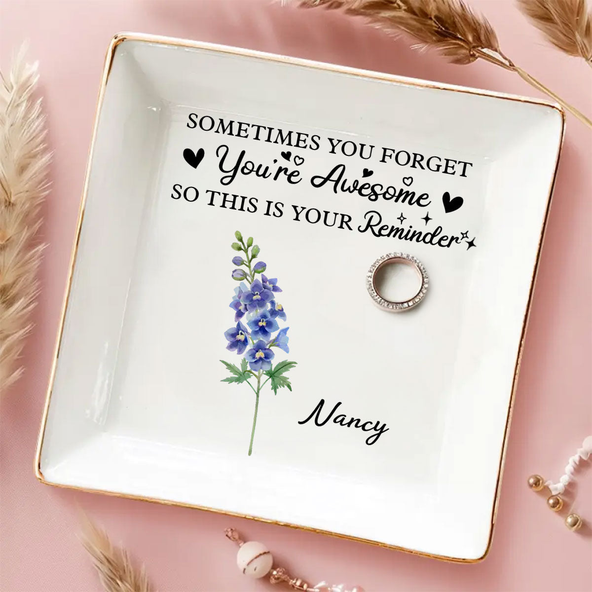 You Are Awesome - Personalized Custom Jewelry Dish