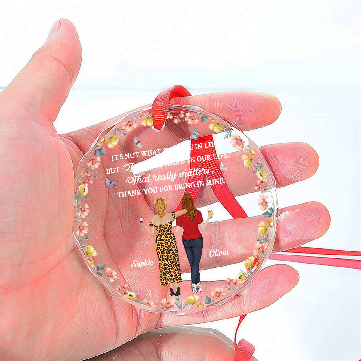 What We Have In Life - Personalized Custom Glass Ornament