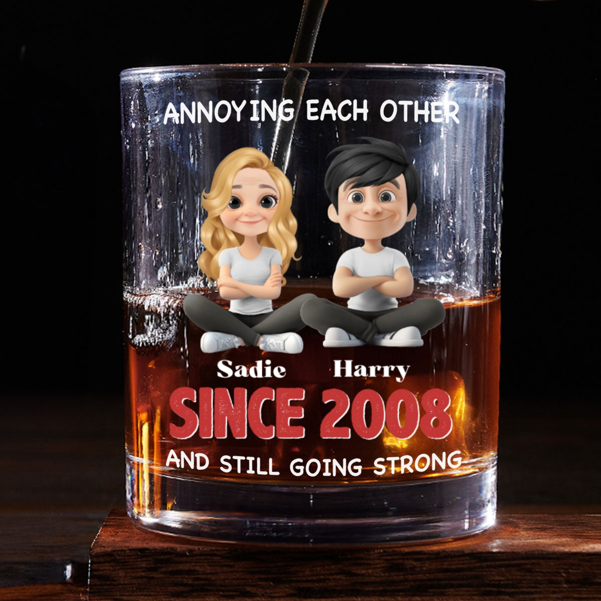 Together Forever - Personalized Custom Whiskey Glass