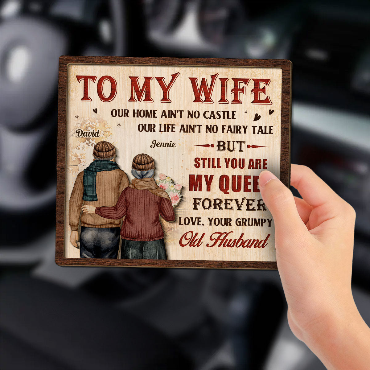 To My Queen - Personalized Custom Car Visor Clip