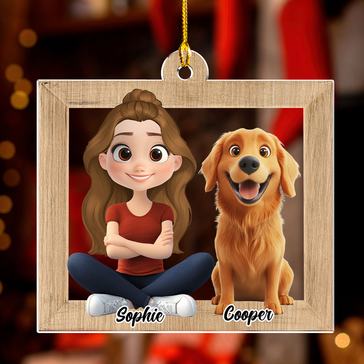 Cute Dog Mum - Personalized Custom Acrylic Ornament 