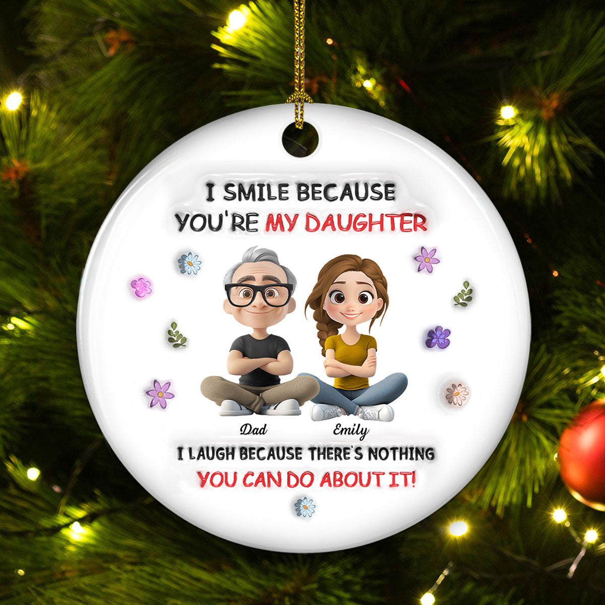 My Daughter - Personalized Custom 3D Inflated Effect Ceramic Ornament