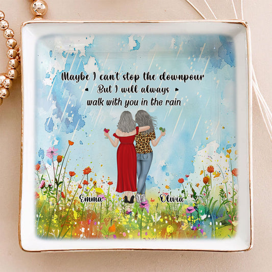 Walk With You In The Rain - Personalized Custom Jewelry Dish
