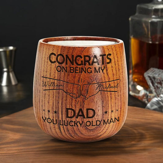 Being My Dad - Personalized Custom Engraved Wooden Whiskey Glass