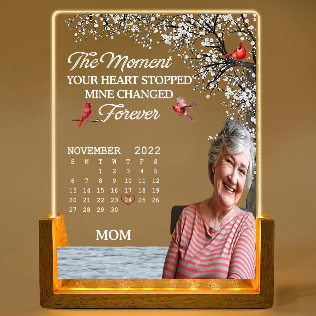 The Moment - Personalized Custom Plaque With Walnut Base