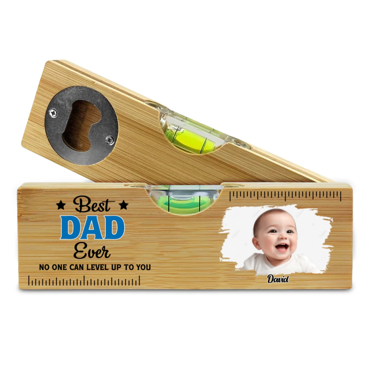 No One Measures Up To You Photo - Personalized Custom Wooden Spirit Level Bottle Opener