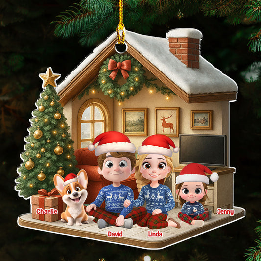 Under A Happy Roof - Personalized Custom 3D Effect Acrylic Ornament