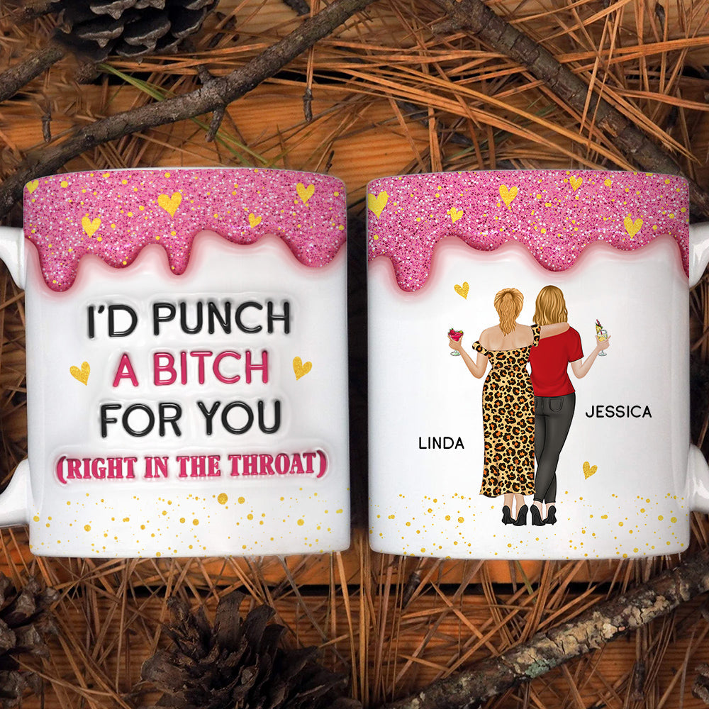 Twinkle Bestie Glitter - Personalized Custom 3D Inflated Effect Mug