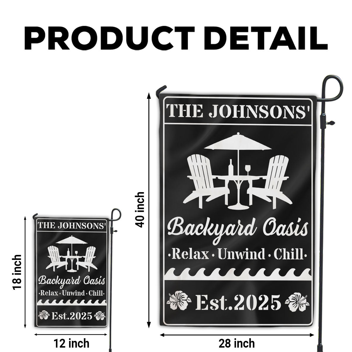 Welcome To Our Backyard Oasis - Personalized Custom Flag