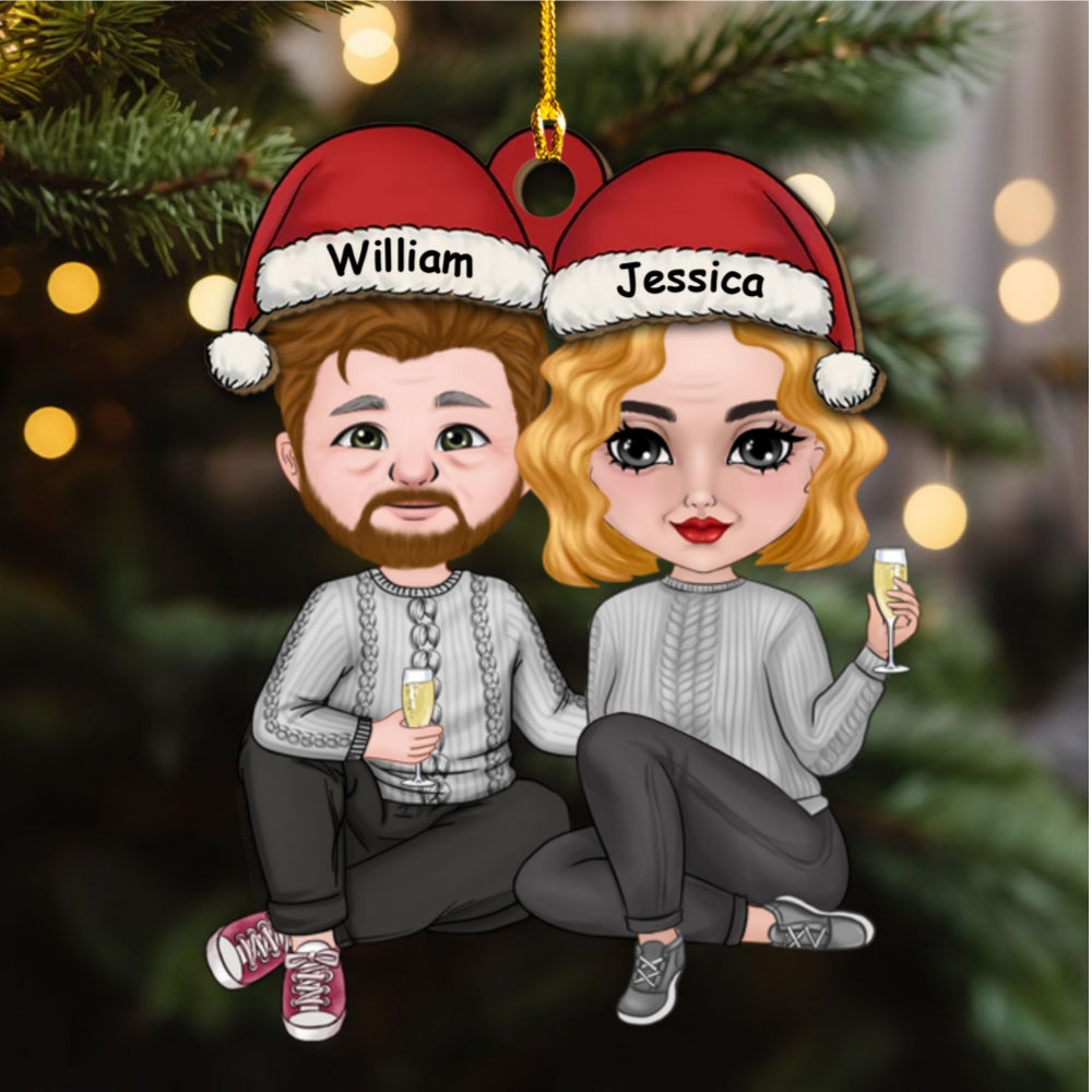 Cheers To A Merry Christmas - Personalized Custom Wood Ornament