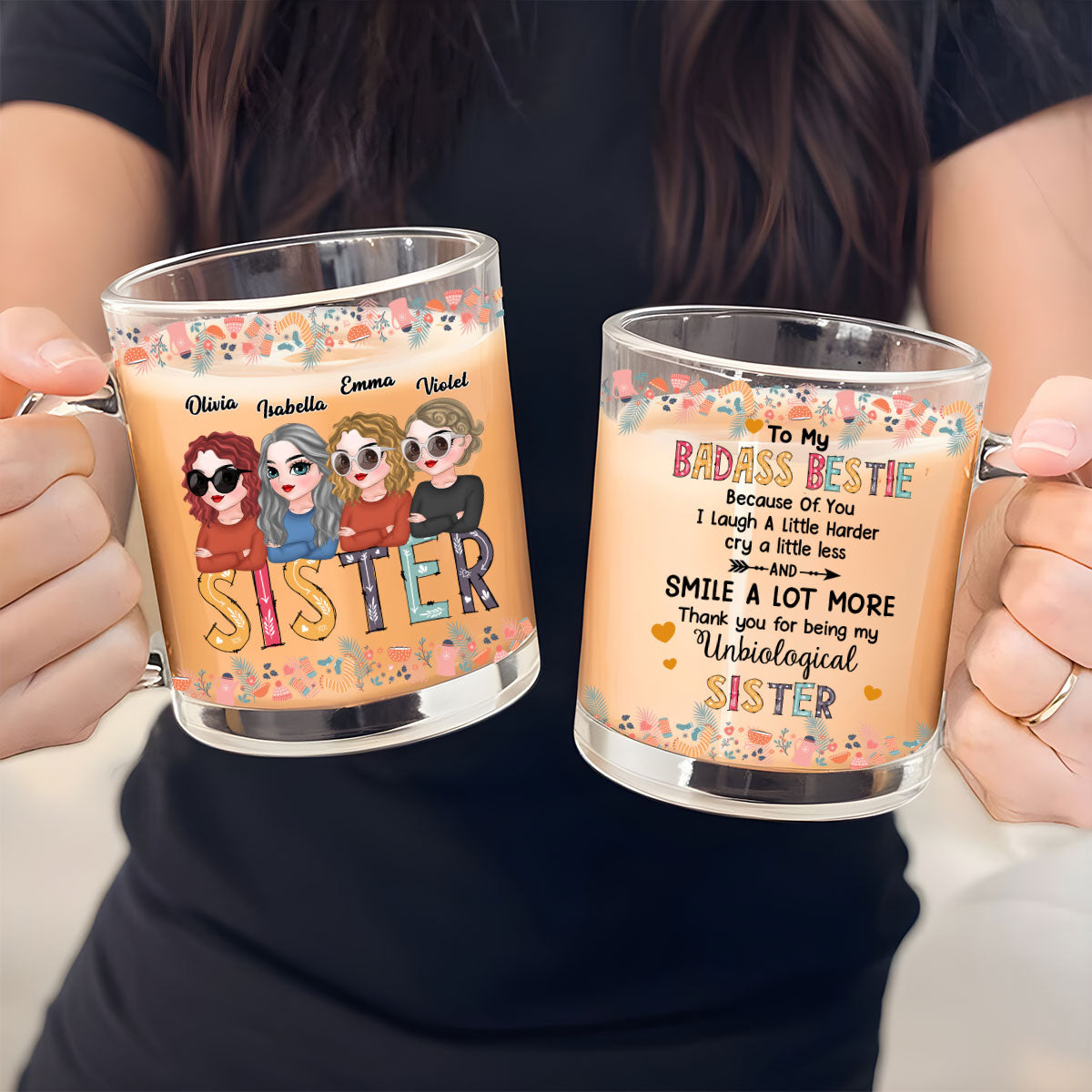To My Badass Bestie - Personalized Custom Glass Mug