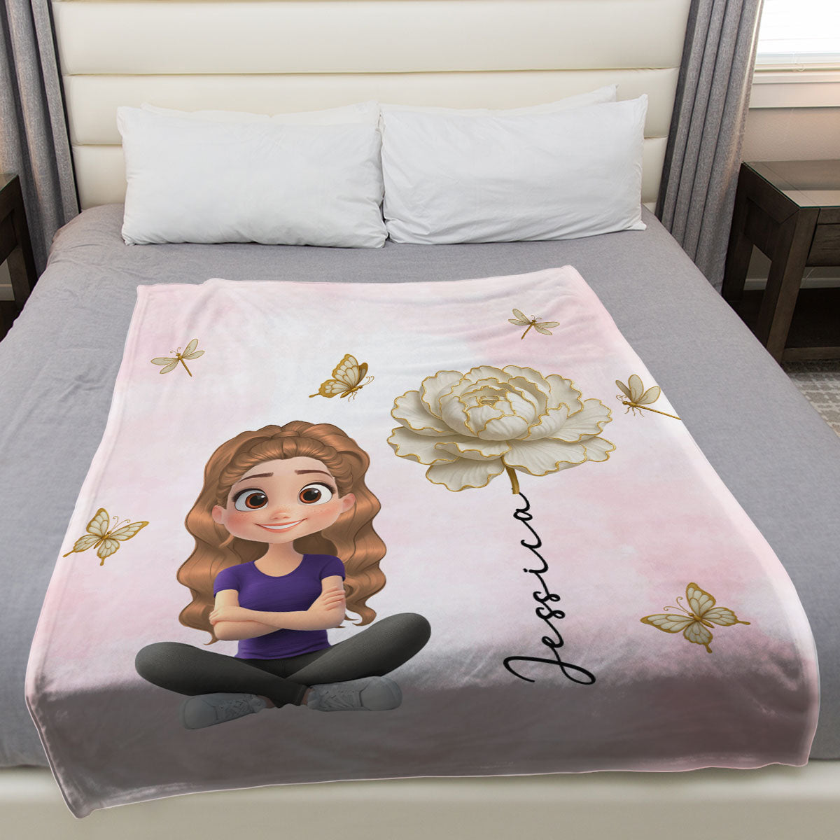 Floral Soul - Personalized Custom Fleece Blanket