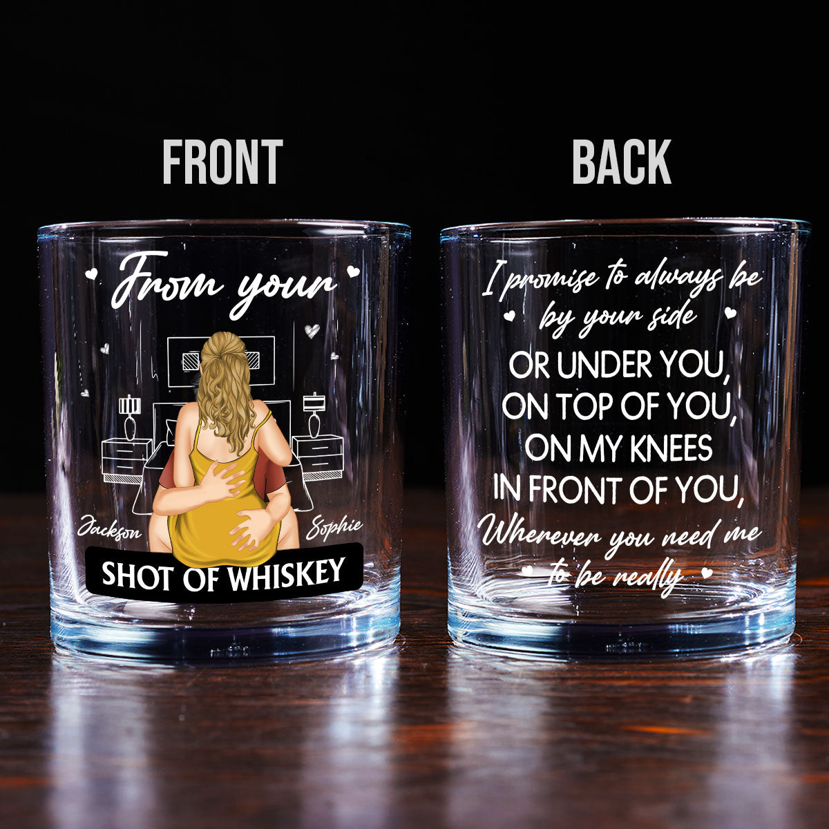 Always Be By Your Side Husband - Personalized Custom Whiskey Glass