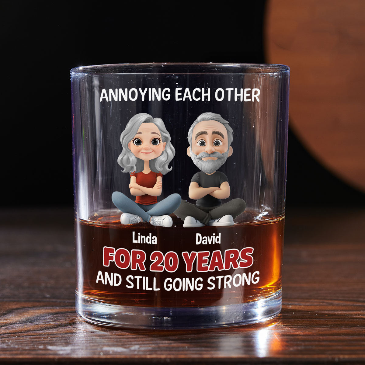 Annoying For Years Couple - Personalized Custom Whiskey Glass