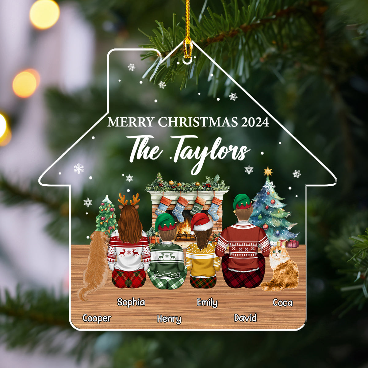 Family Reunion Christmas - Personalized Custom Acrylic Ornament