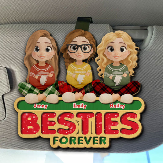 Forever Besties Sisters - Personalized Custom Car Visor Clip