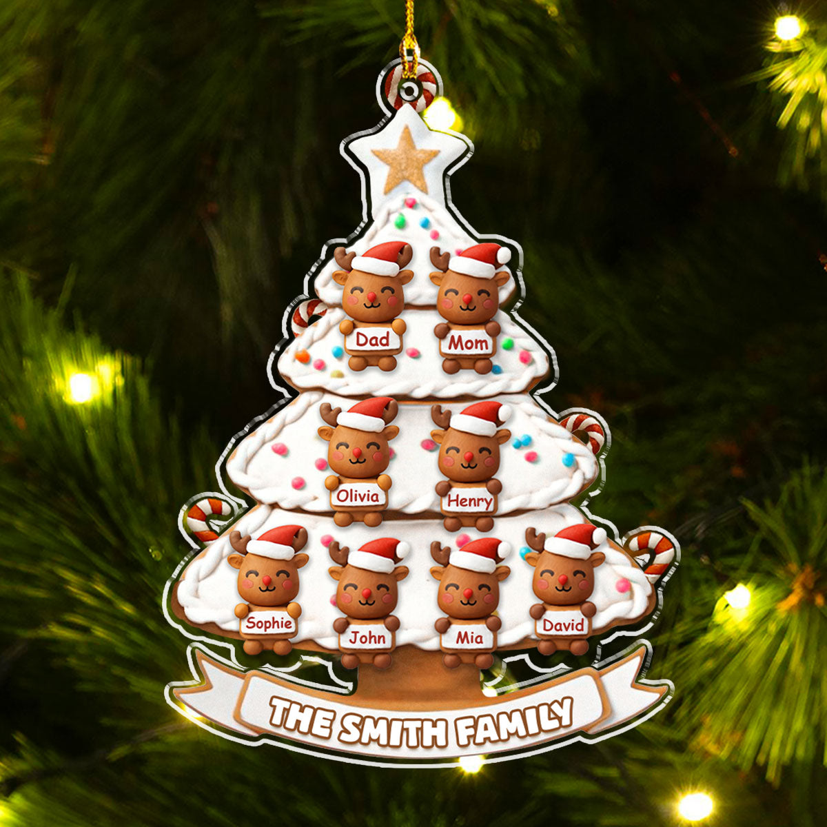 Sweet Family Christmas Tree - Personalized Custom Acrylic Ornament