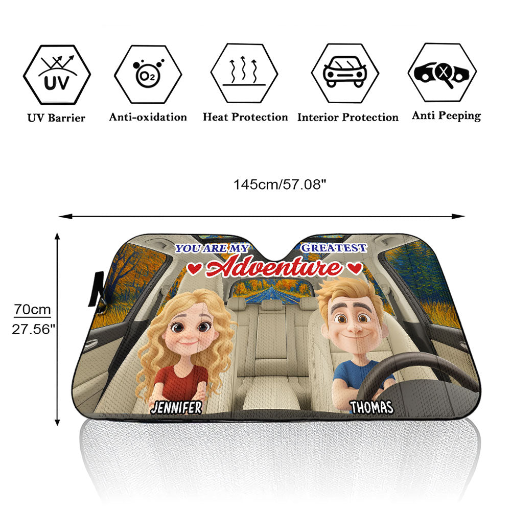 Greatest Adventure - Personalized Custom Car Sunshade