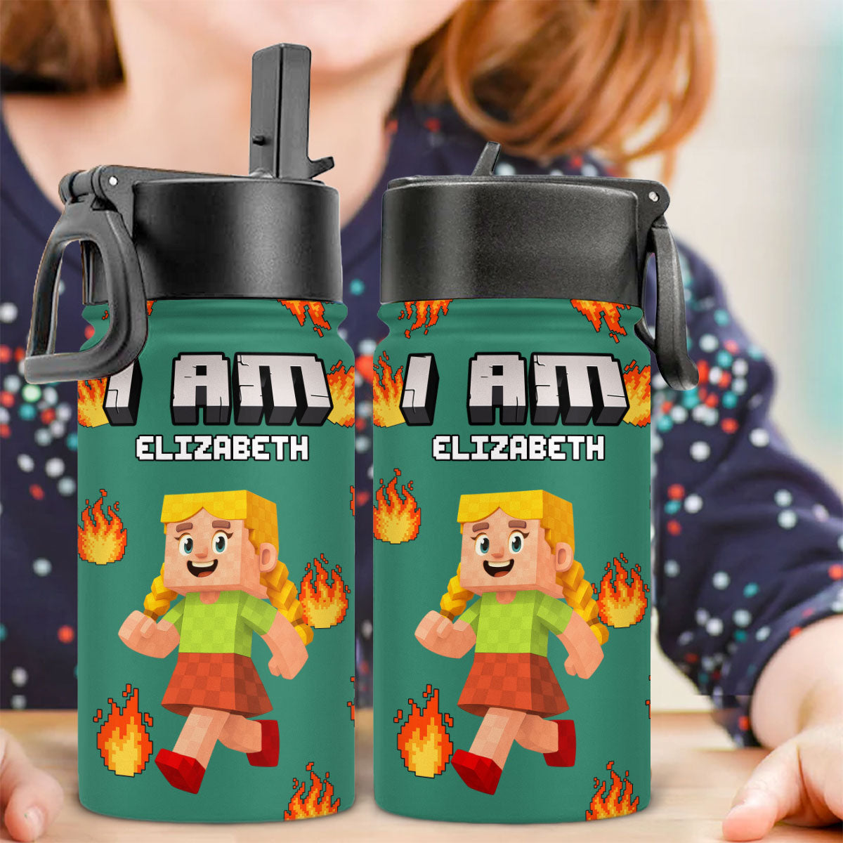 Blocky Kid - Personalized Custom Kids Water Bottle