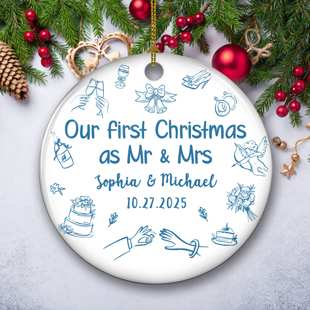 Something Blue - Personalized Custom Ceramic Ornament