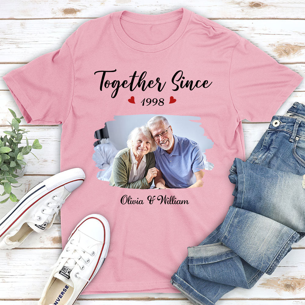 Together Since Husband Wife Photo - Personalized Custom Shirt