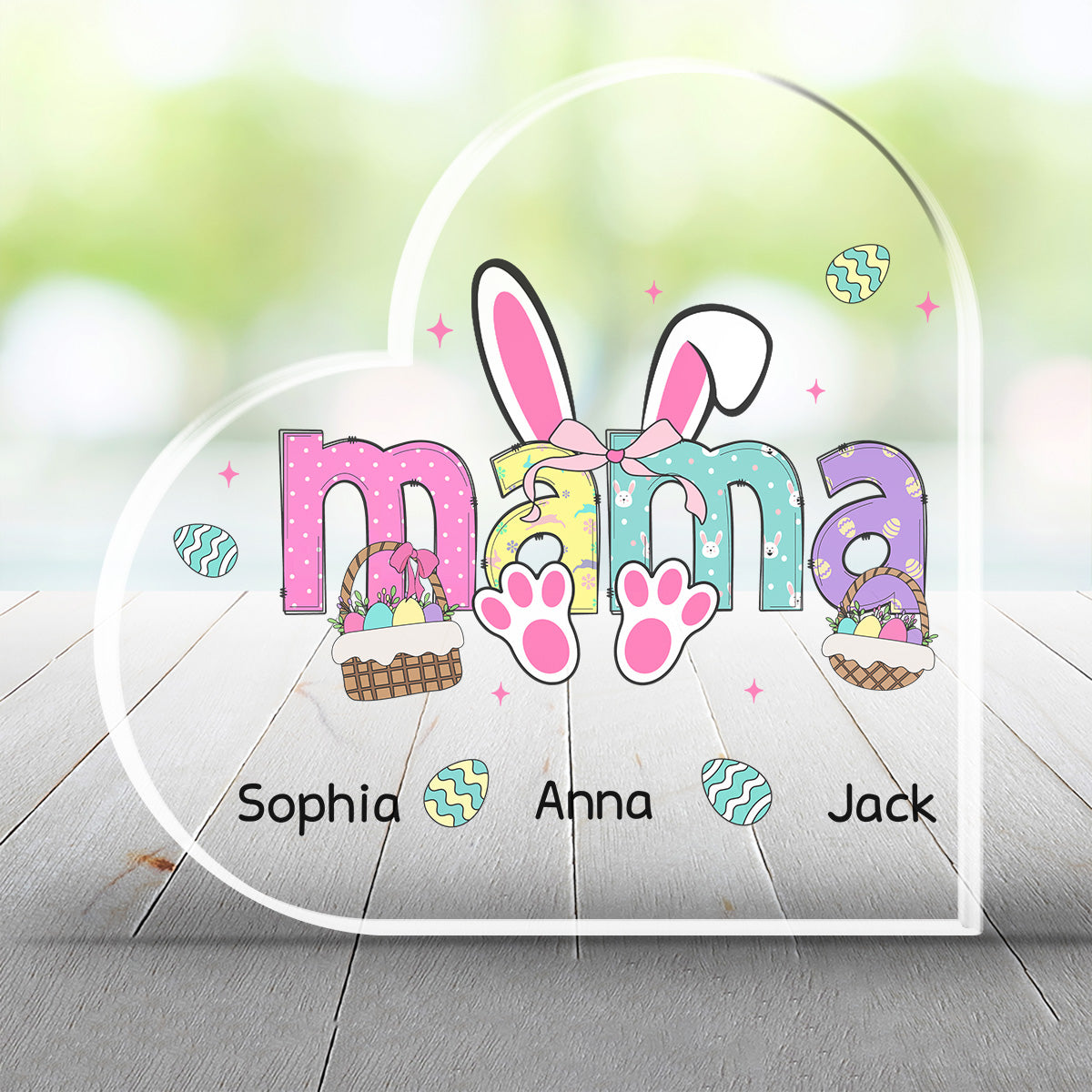 Easter Bunny Coquette Bow - Personalized Custom Acrylic Plaque