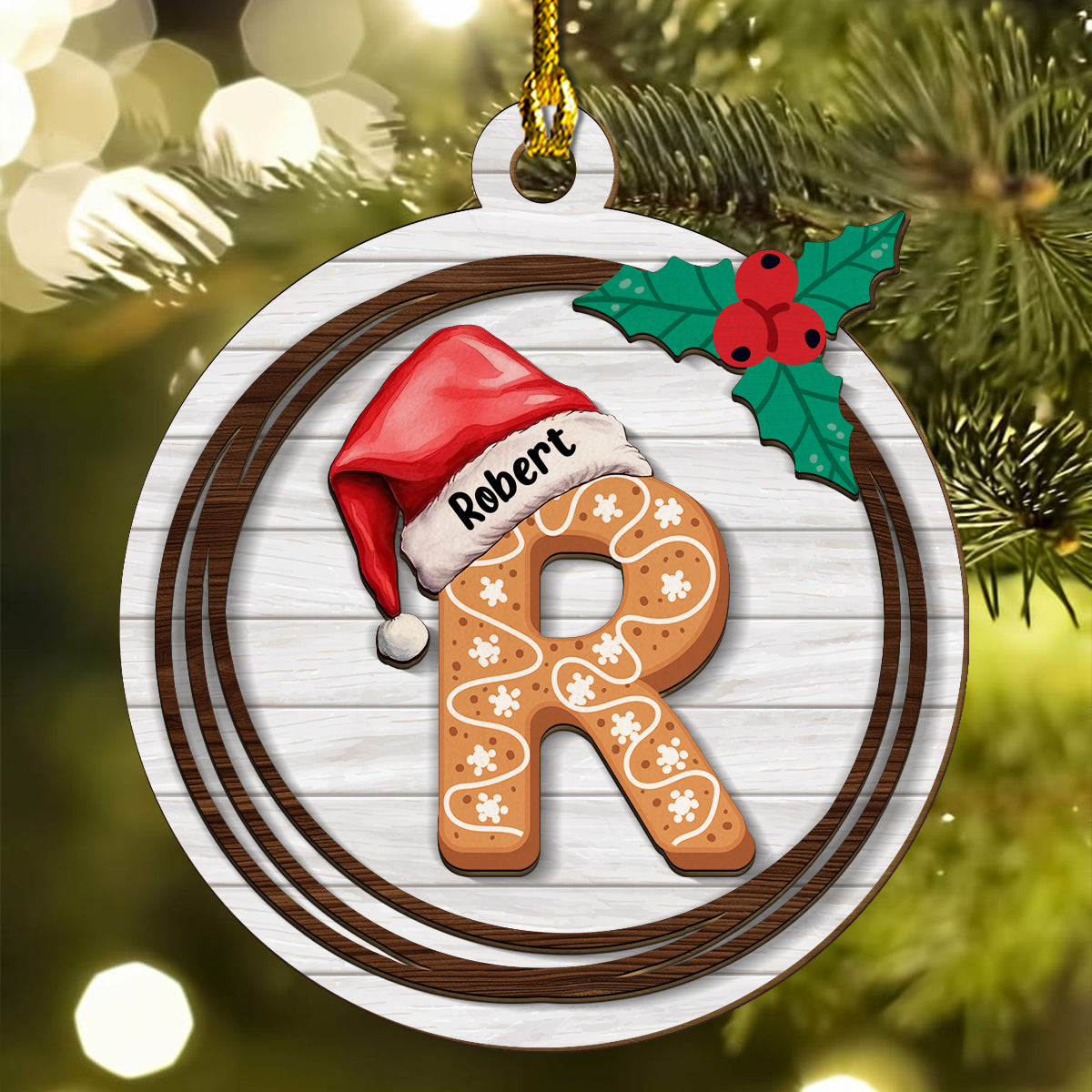 Name Letter - Personalized Custom 2-Layered Wood Ornament