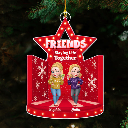 Bestie Claus Is Coming To Town - Personalized Custom Acrylic Ornament