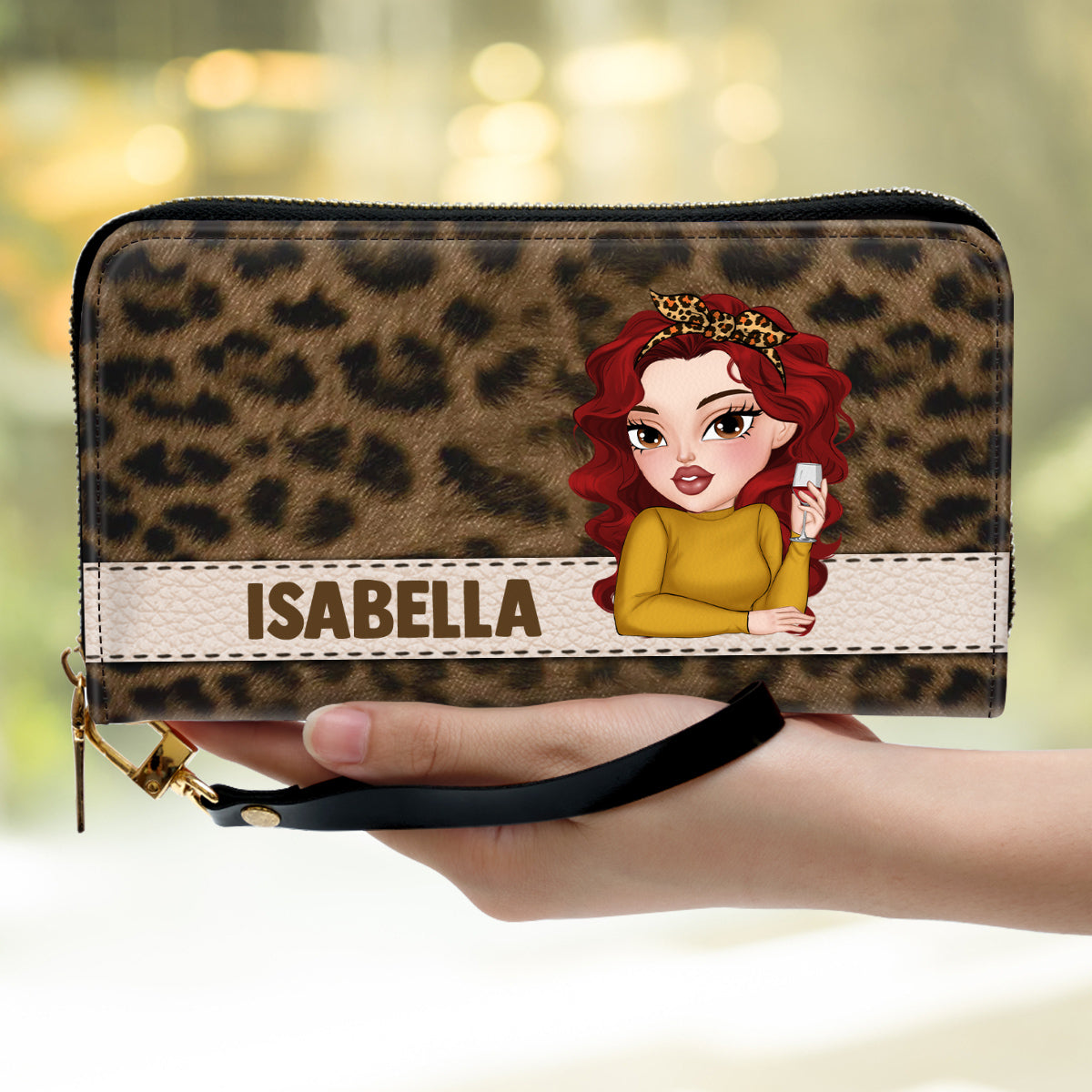 Custom Name Leopard - Personalized Custom Leather Wallet