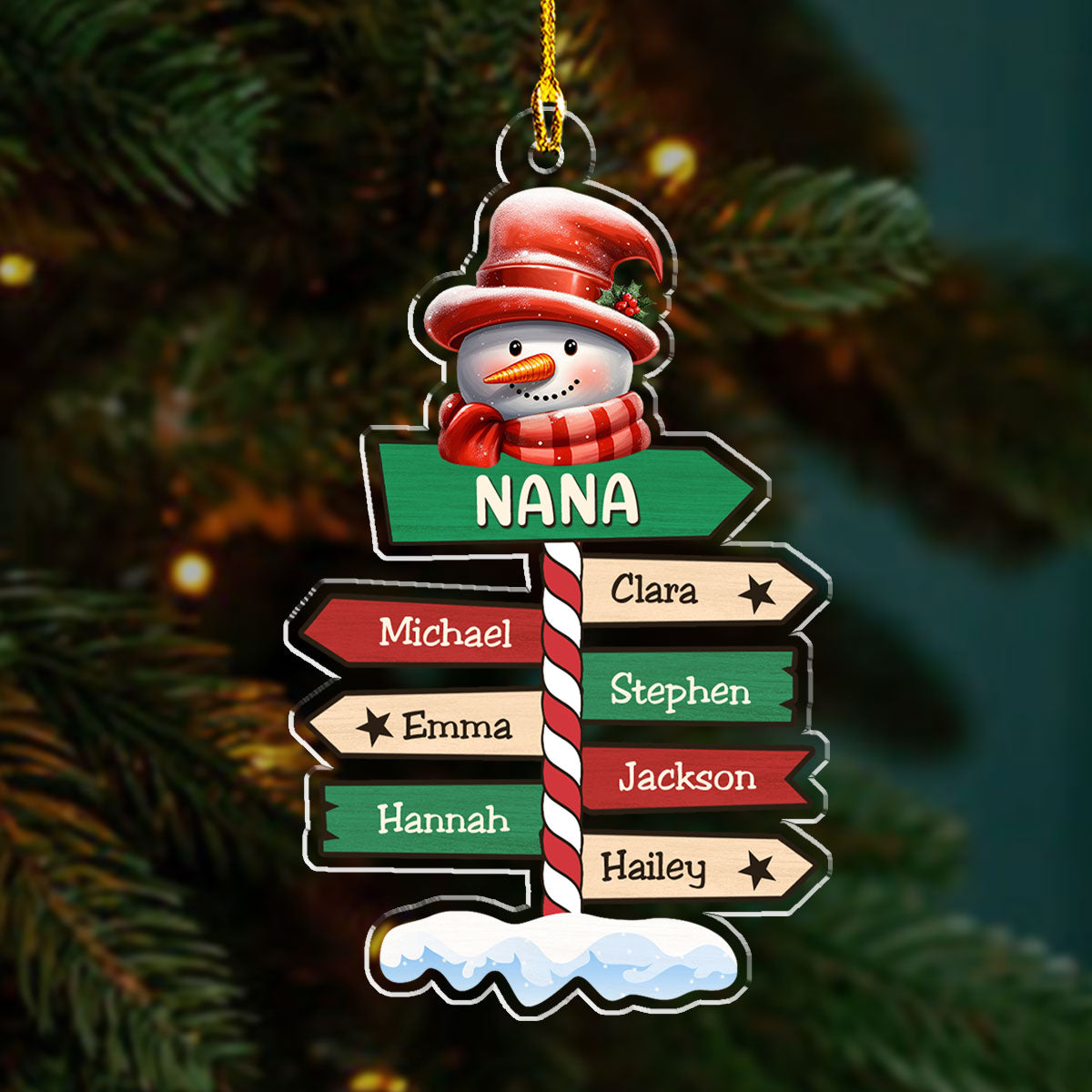 Grandma Pole Sign Christmas - Personalized Custom Acrylic Ornament