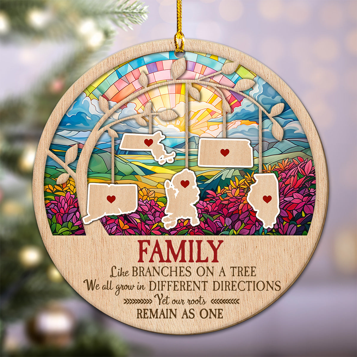 Family Like Branches On A Tree - Personalized Custom Wood Ornament