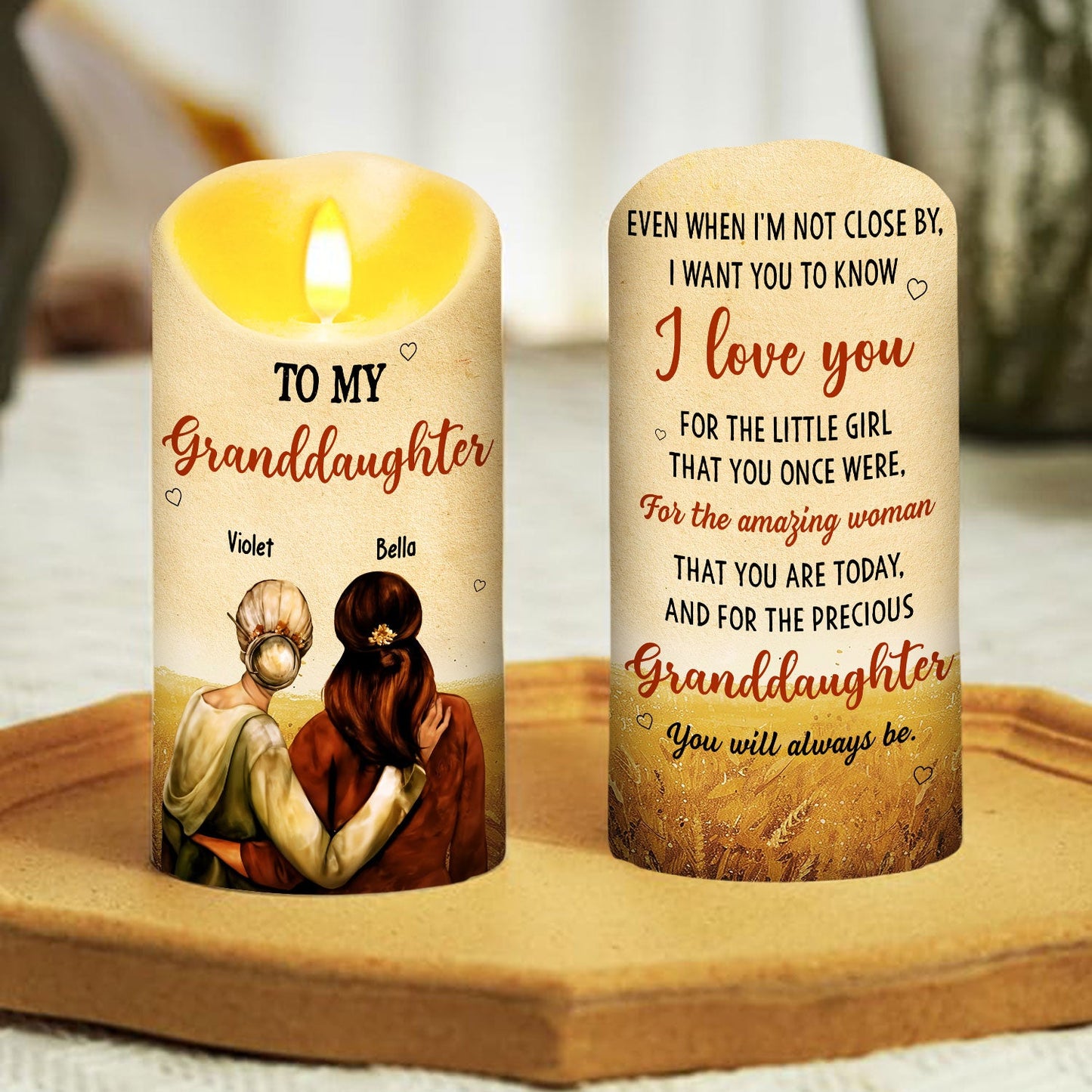To My Daughter I Love You - Personalized Custom LED Candle