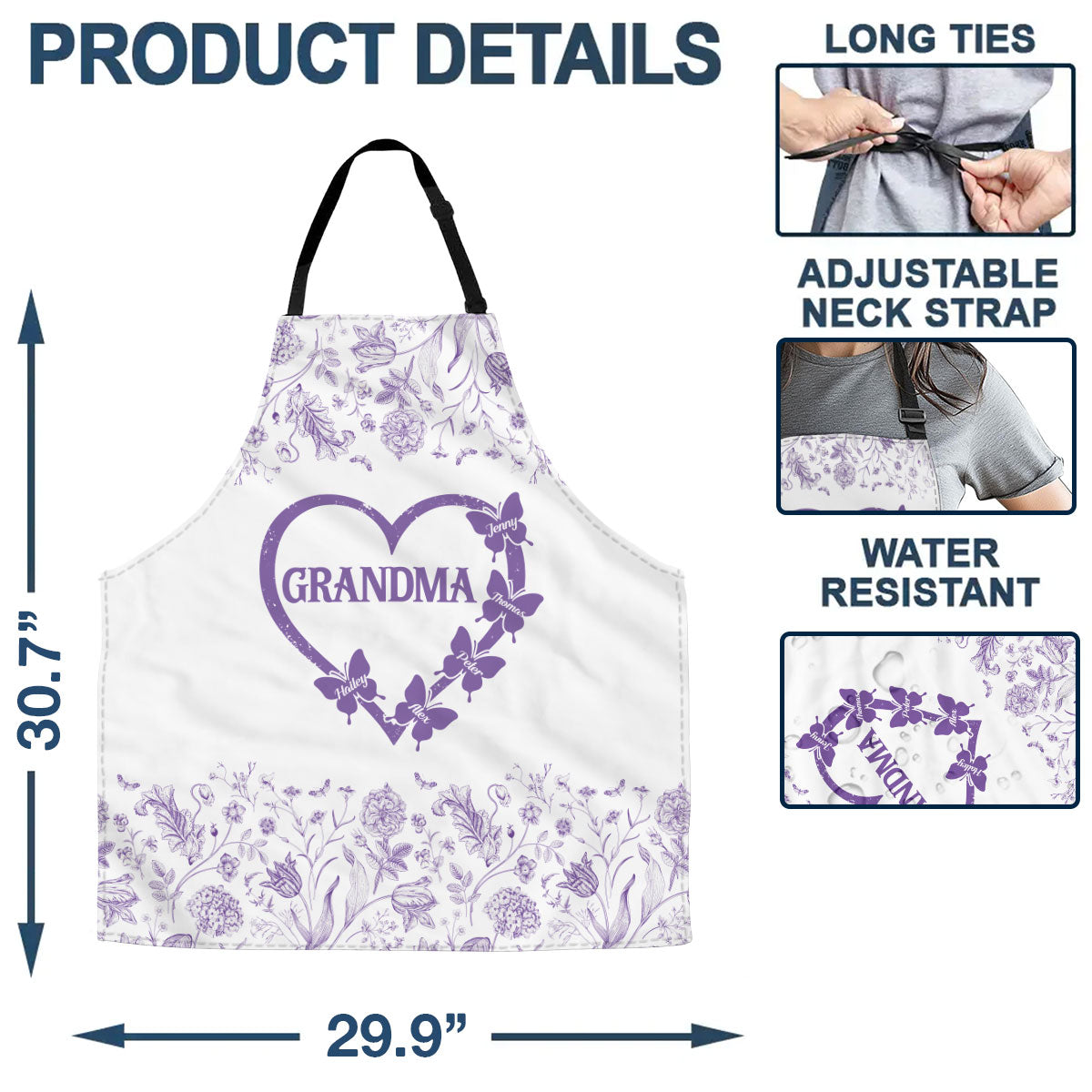 Floral Grandma - Personalized Custom Apron