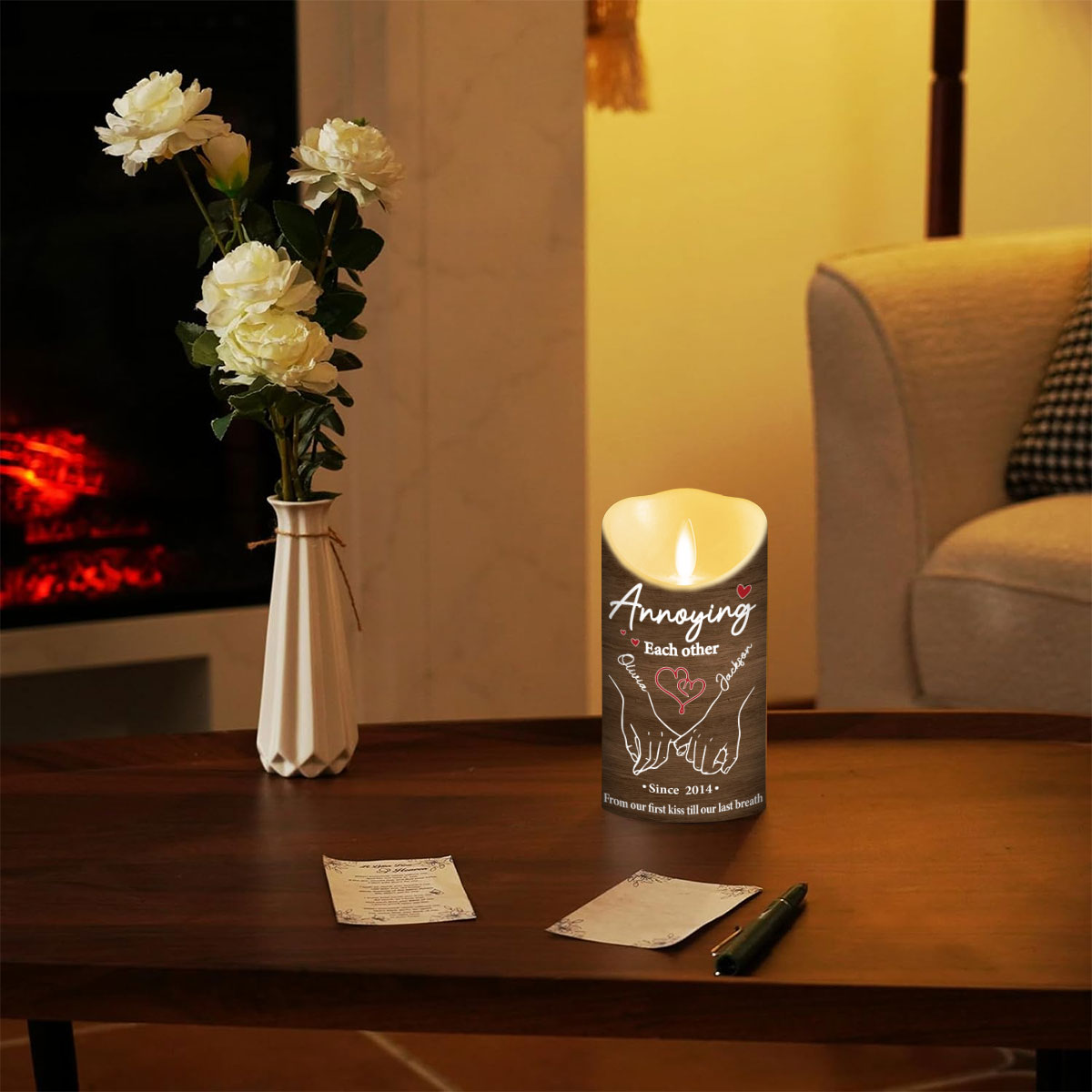 Annoying Each Other - Personalized Custom LED Candle