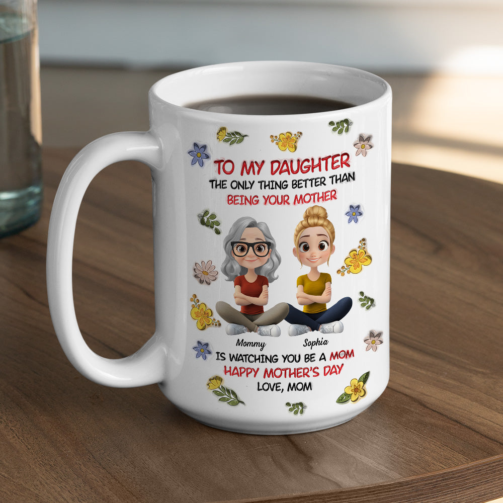 To My Daughter With Love - Personalized Custom 3D Inflated Effect Mug