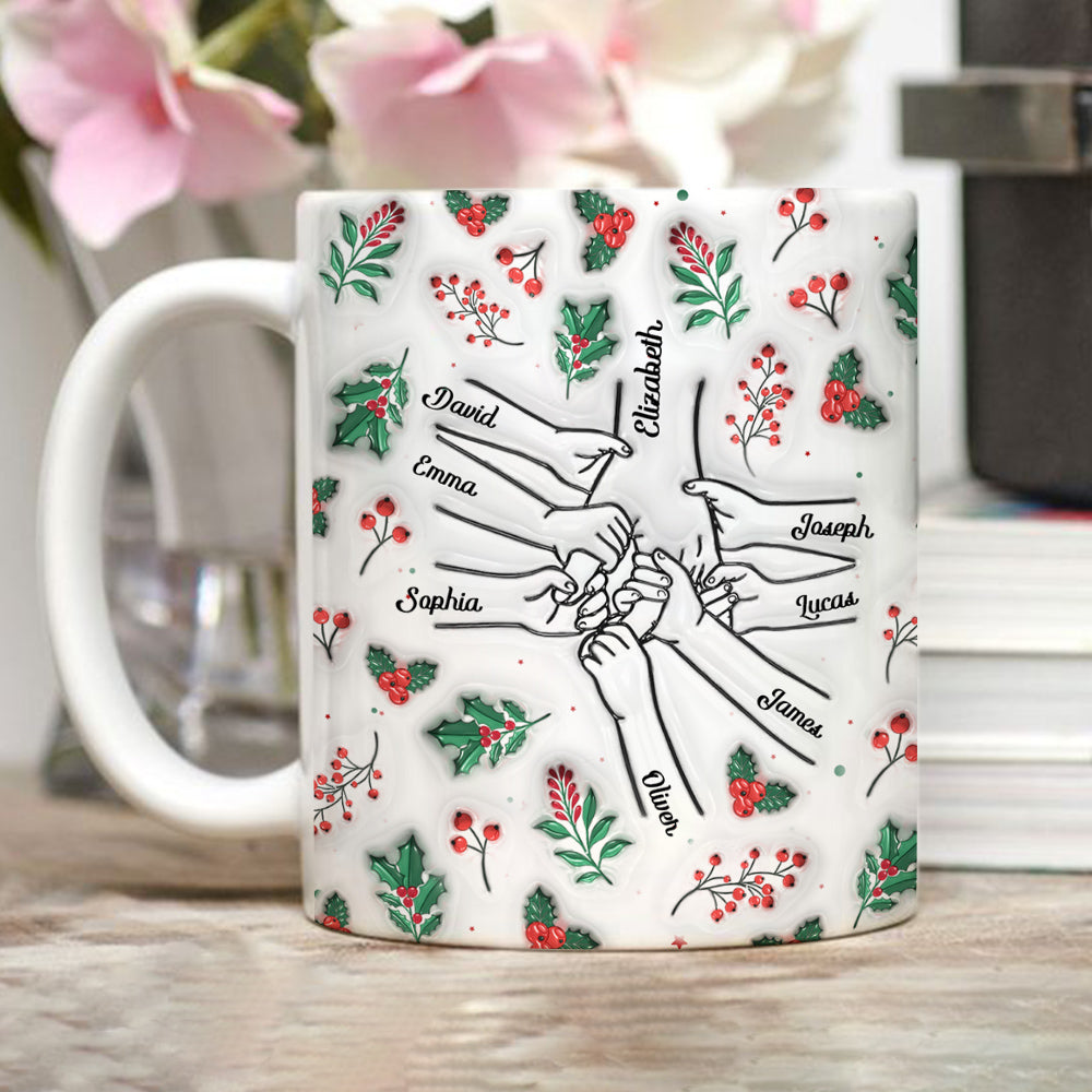 Mom Hold Our Hearts - Personalized Custom 3D Inflated Effect Mug