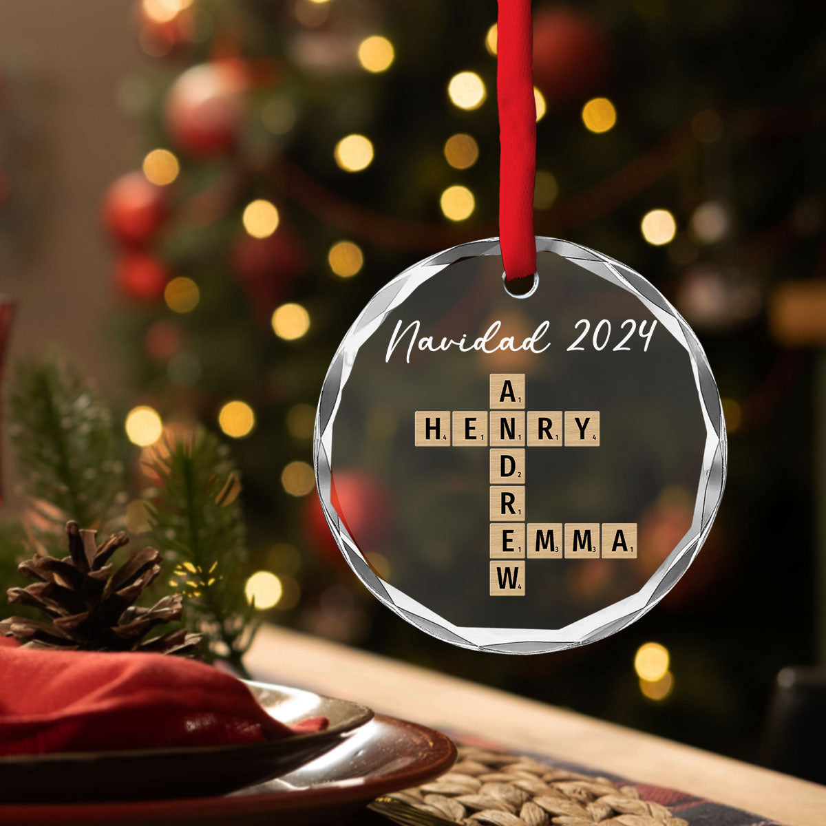 Feliz Navidad - Personalized Custom Glass Ornament