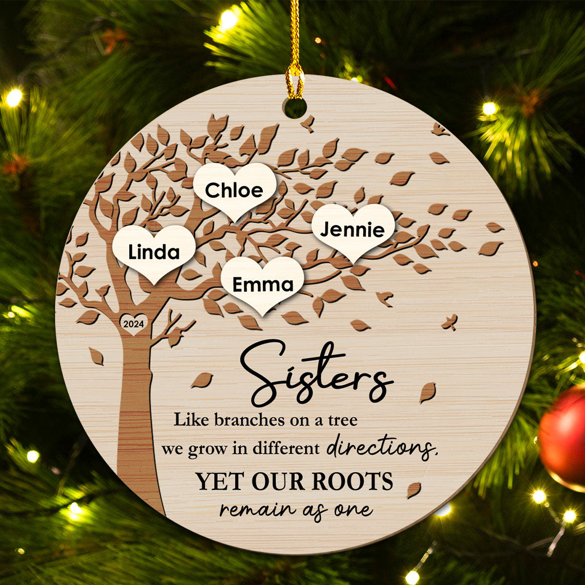 Our Roots Remain As One - Personalized Custom Wood Ornament
