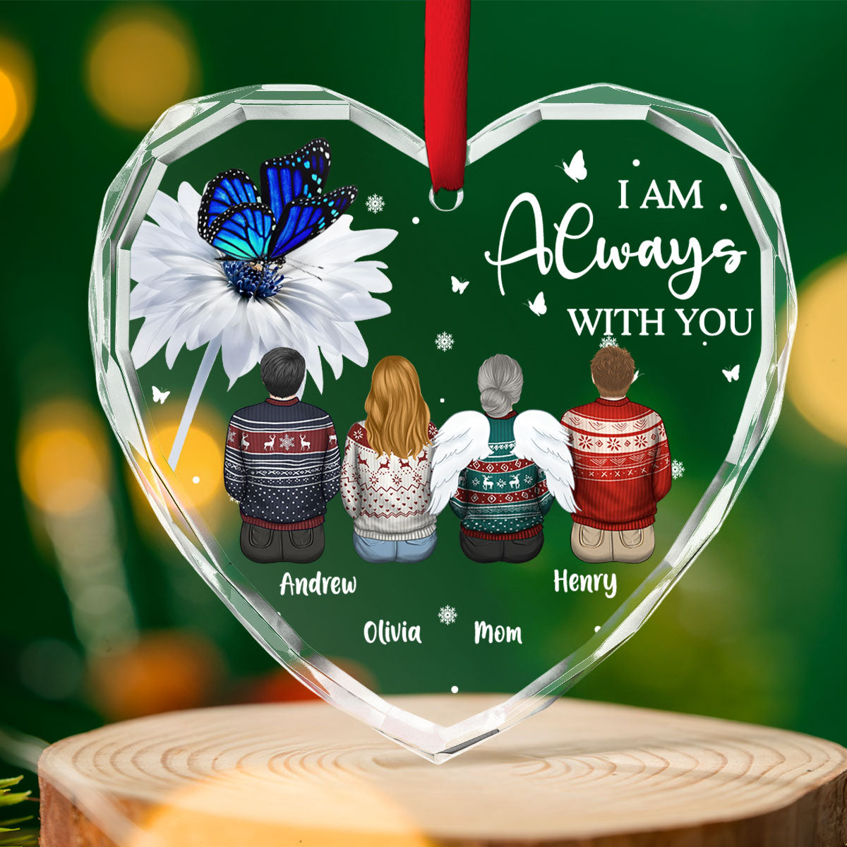 Always With You - Personalized Custom Glass Ornament