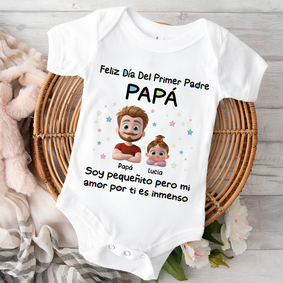 Día Del Primer Padre - Mono De Bebé Personalizado